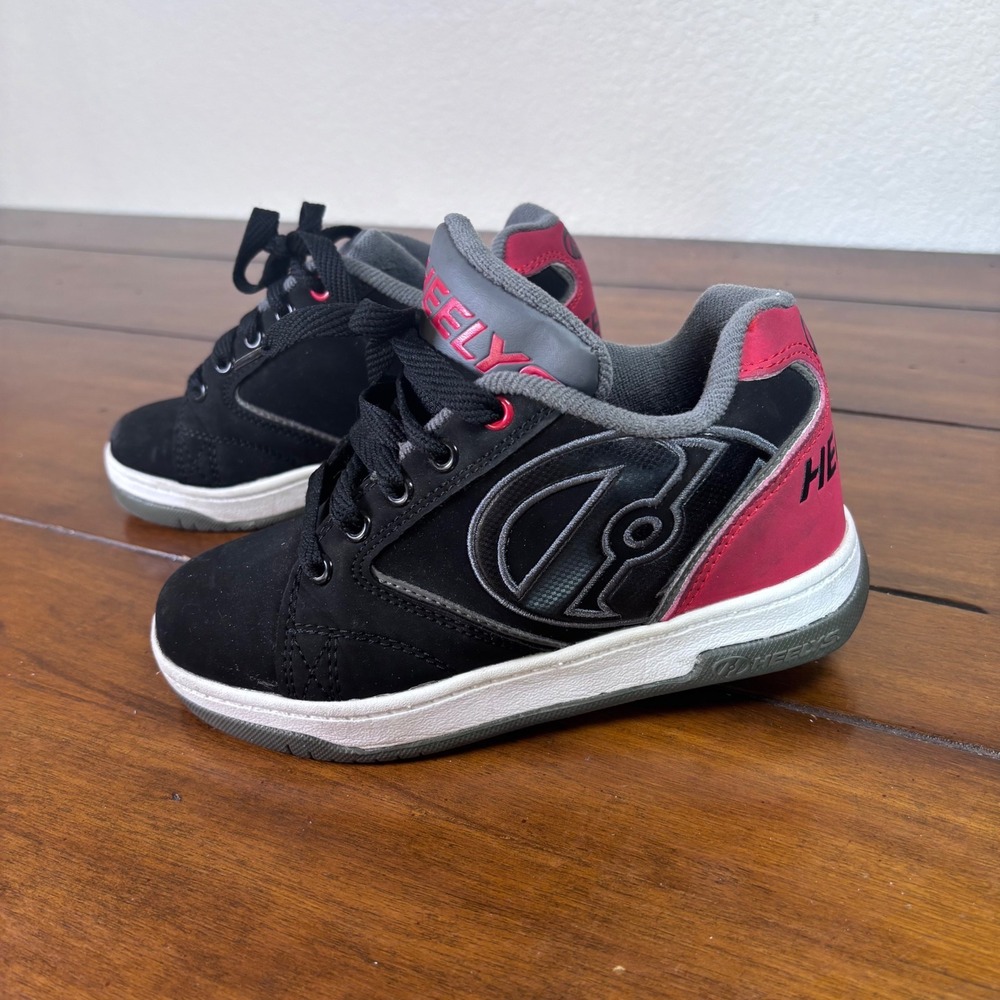 Heelys Skate Shoes Kids Youth 1 Black Pink Grey Wheeled Roller Sneakers Low Top